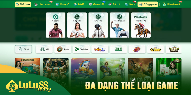 Đa dạng thể loại game cực hấp dẫn